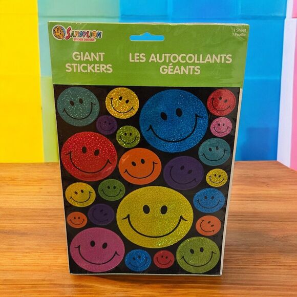 Retro Prismatic Giant Sandylion Stickers Mrs. Grossmans Funny Faces Hambly Stars - Picture 2 of 11